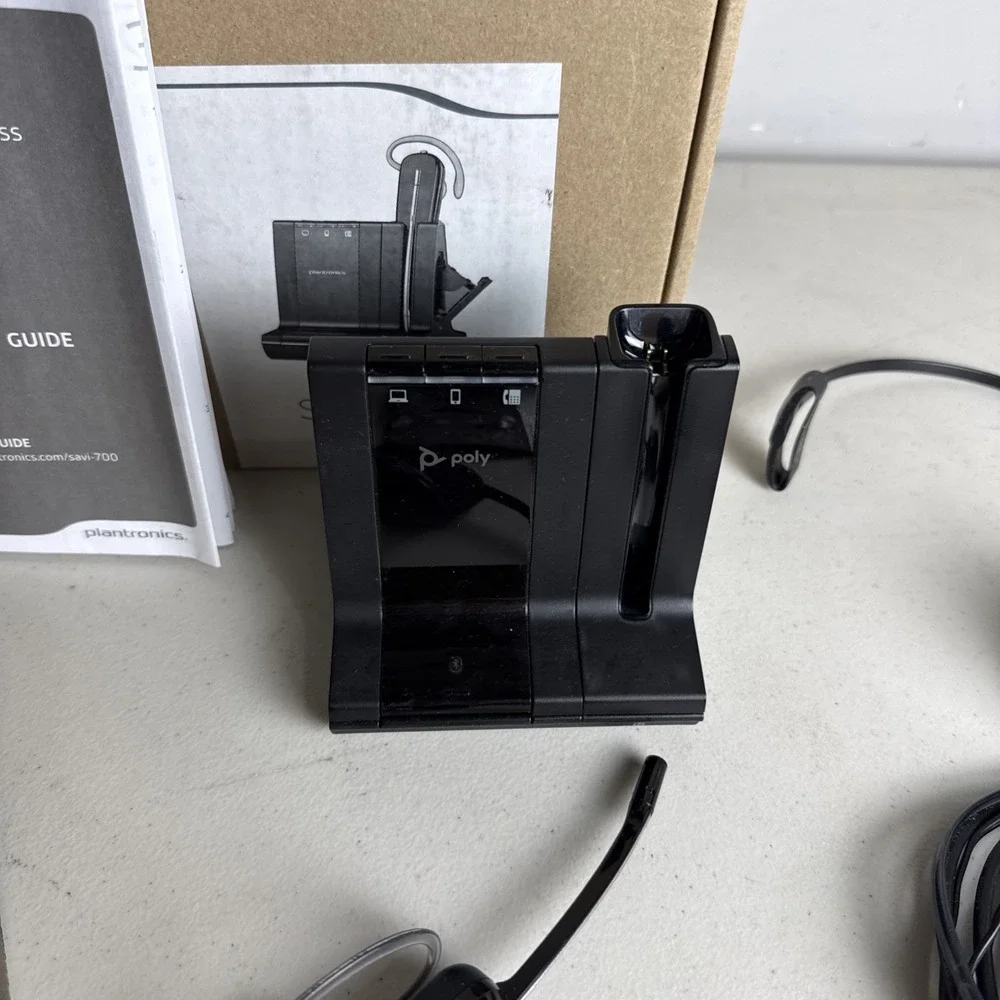 Plantronics SAVI 745 Wireless Headset (W745) Black Remote Work From Home Setup